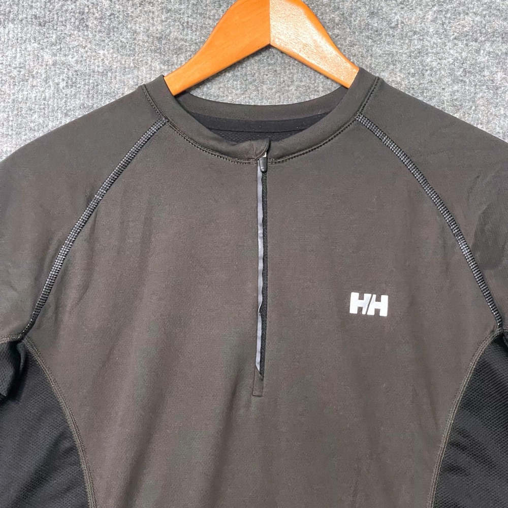 Helly Hansen HH Training Womens Small Gray Black Quarter Zip Mesh Athletic Top